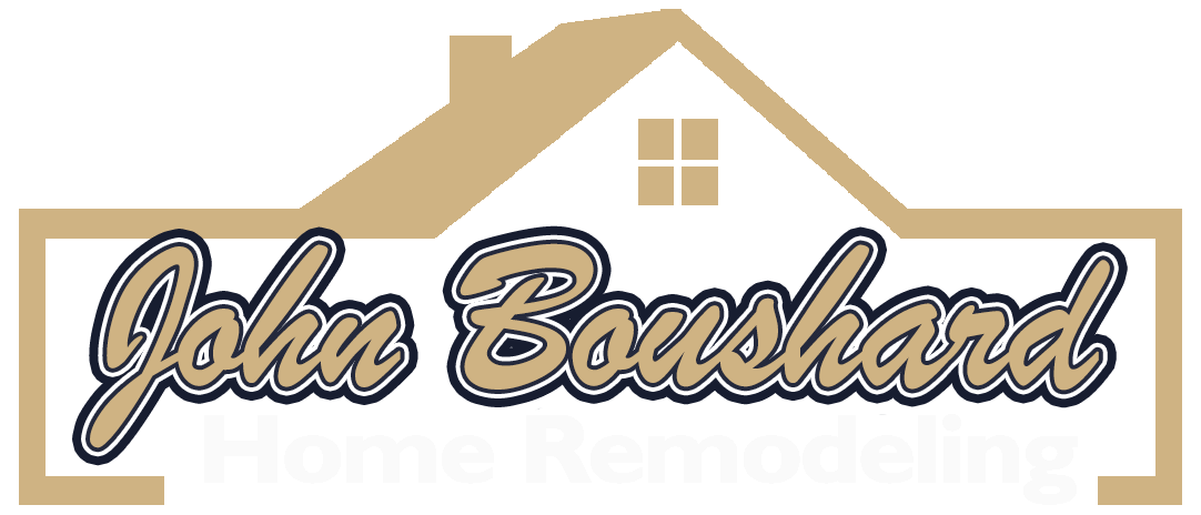 John Boushard Home Remodeling - gold and black logo white text - Decatur, IL