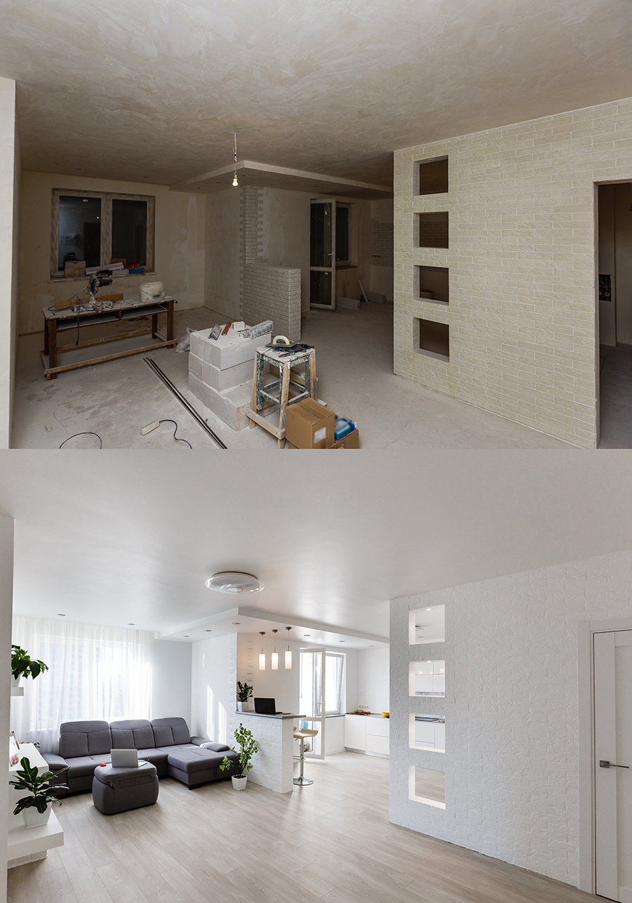Before and after of remodeled home near Edwardsville, IL